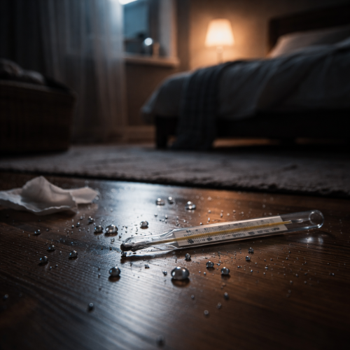 Чи можна спати в кімнаті, де розбився градусник